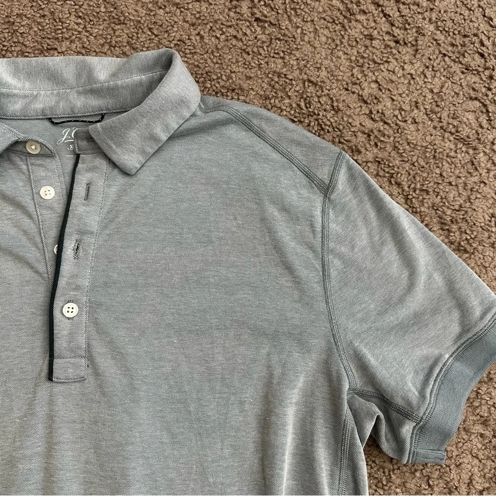 J.Crew Knit Goods Gray Short Sleeve Polo Shirt Mens M